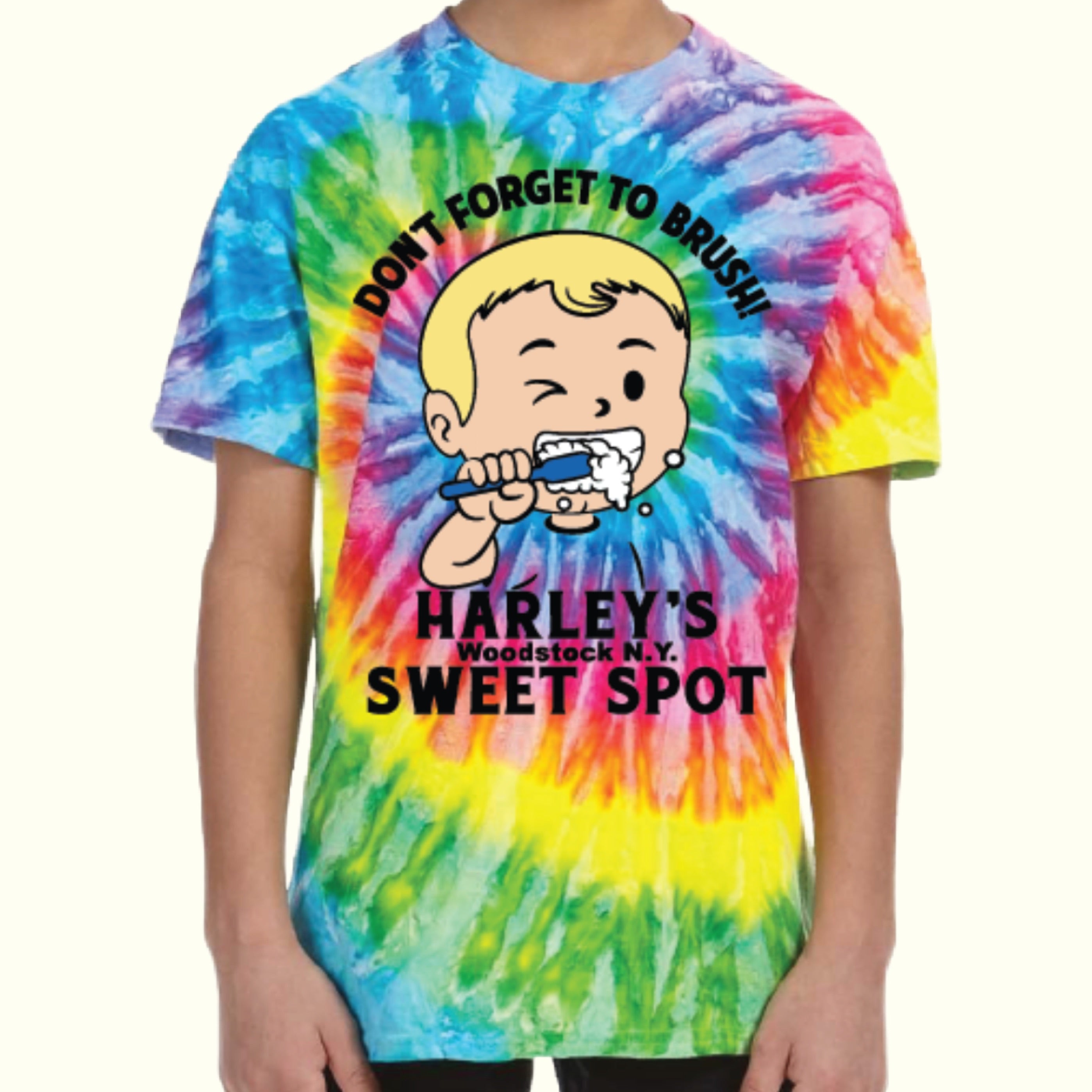 Don't Forget to Brush Kid's Tie-Dye Shirt