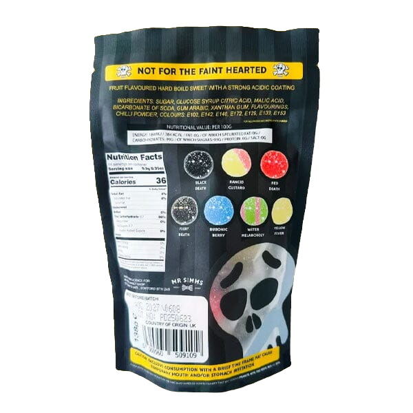 Black Death Mr. Simms Sour Scale Game in a Bag - 138g Imported From England