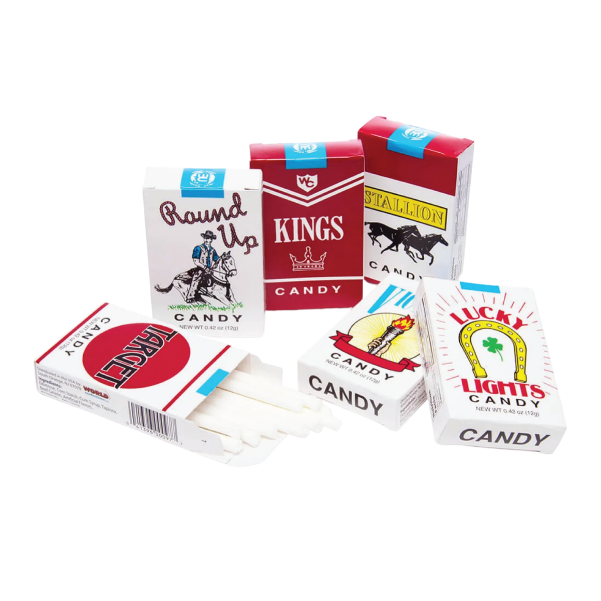 cigarette sweet Bubble Gum Candy Cigarettes Packs: 24-Piece Box Candy Warehouse MFG DISCONTINUED - Chocolate Cigarettes