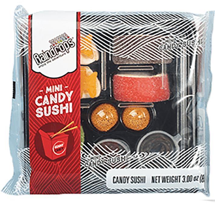 Raindrops Gummy Candy Sushi Mini Bento Box - 3oz