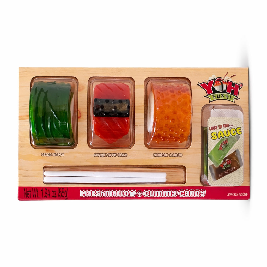 Yoh’ Sushi Marshmallow & Gummy Candy Sushi Deluxe Bento Box - 2.12oz